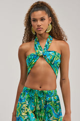 INTO THE GARDEN BRALETTE IN GREEN MULTI