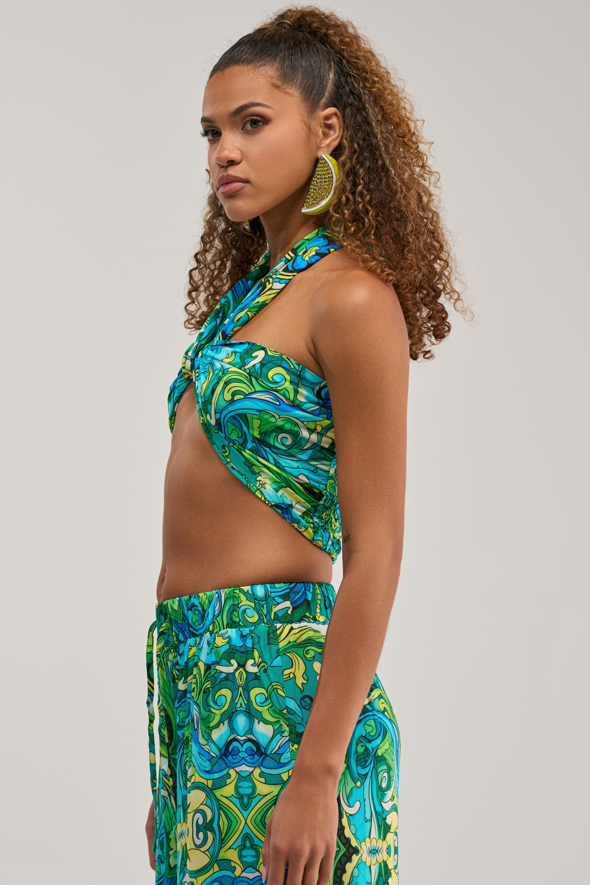 INTO THE GARDEN BRALETTE IN GREEN MULTI