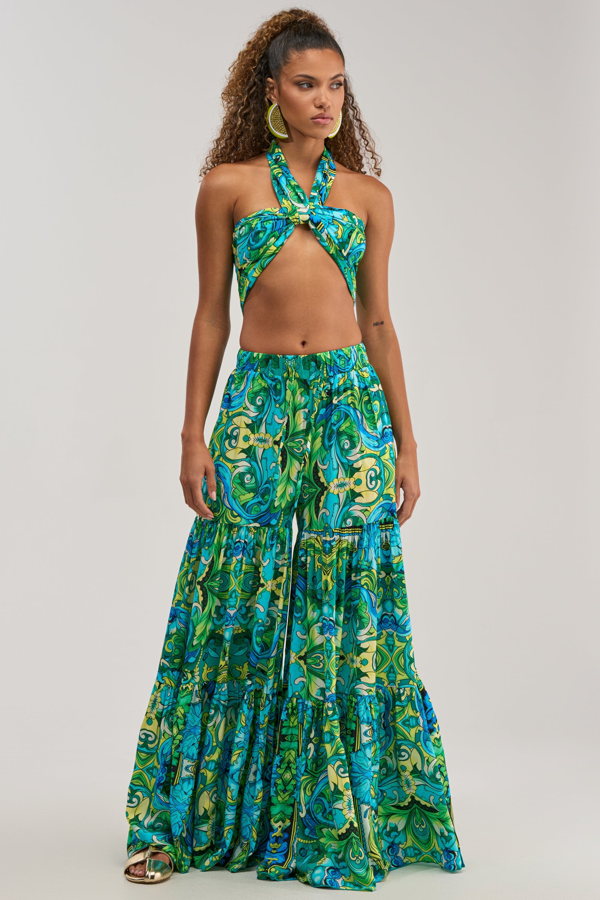 INTO THE GARDEN BRALETTE IN GREEN MULTI