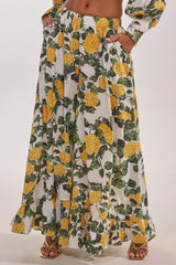 JULIE FLORAL WIDE LEG RUFFLE PANT