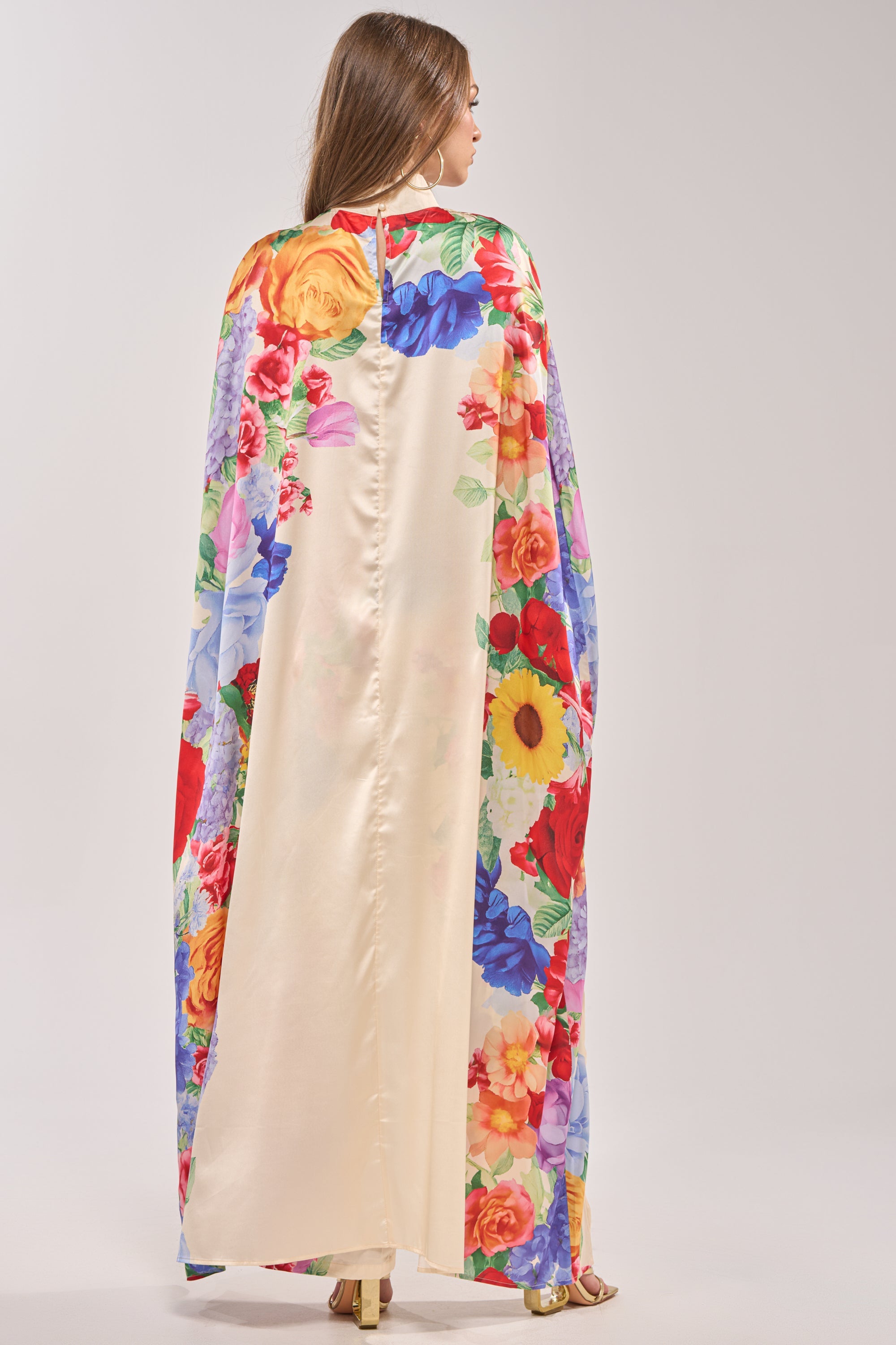 FLORAL BURST CAPE TOP