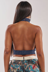 JANE SUEDE HALTER TOP