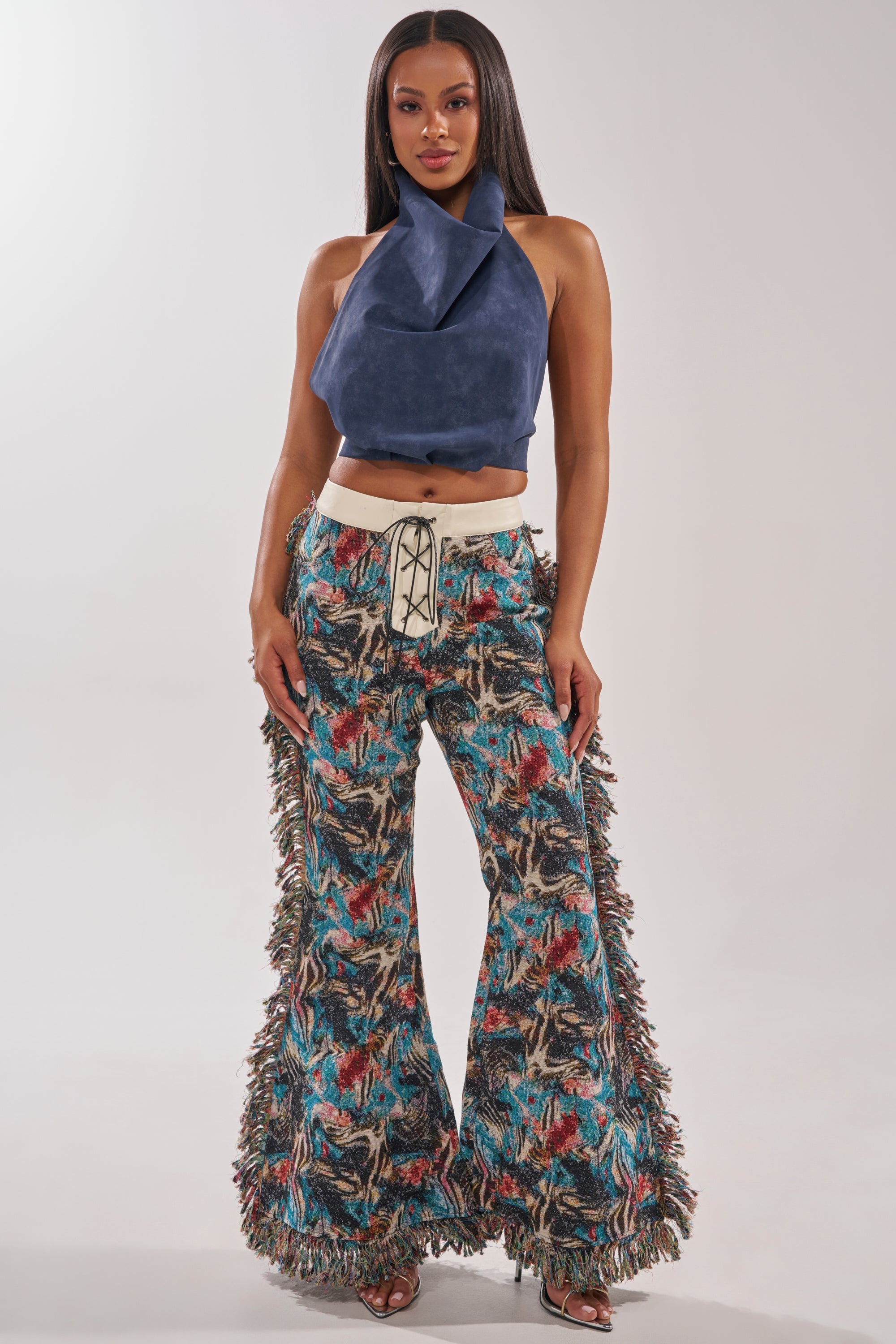 JANE SUEDE HALTER TOP
