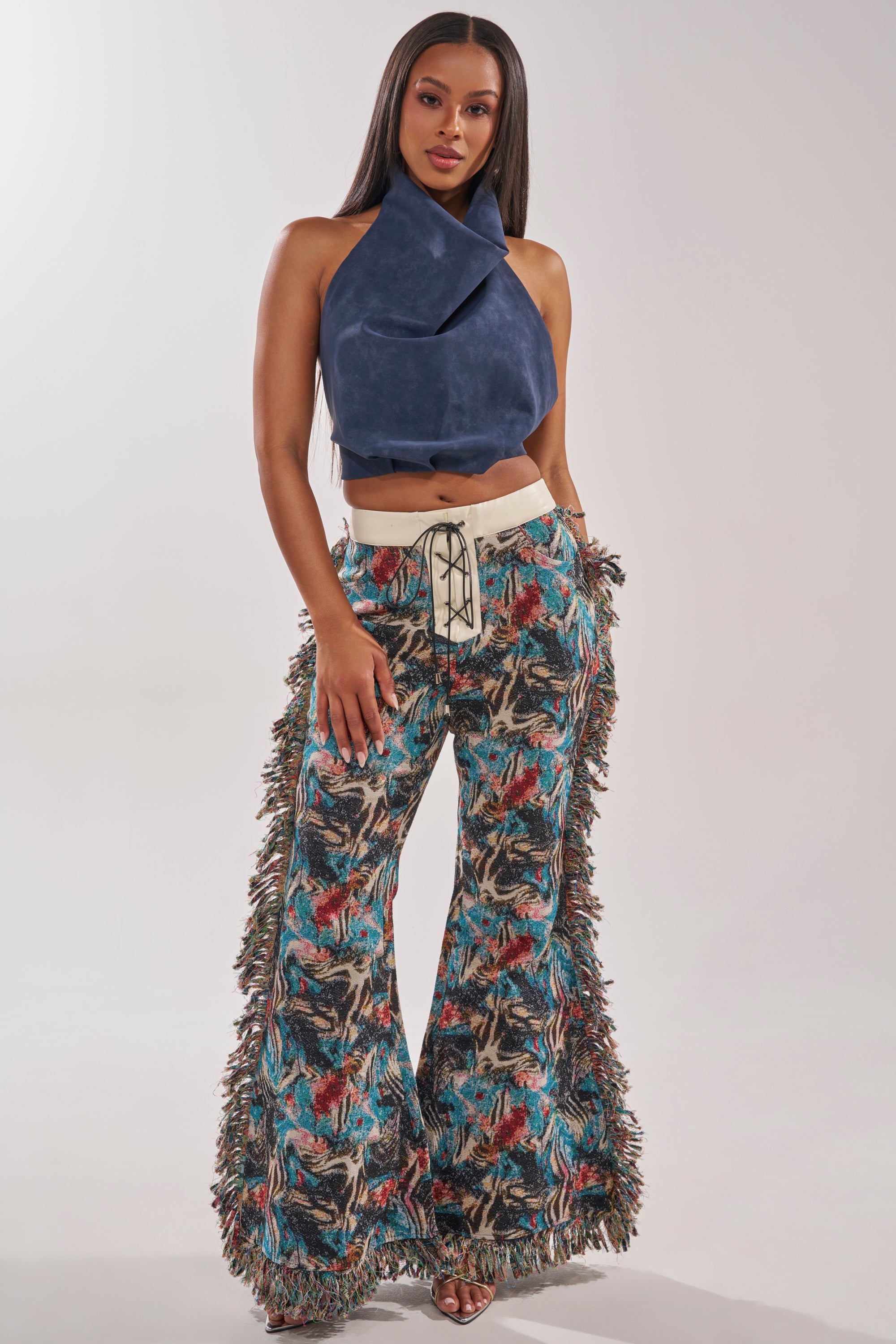 JANE SUEDE HALTER TOP
