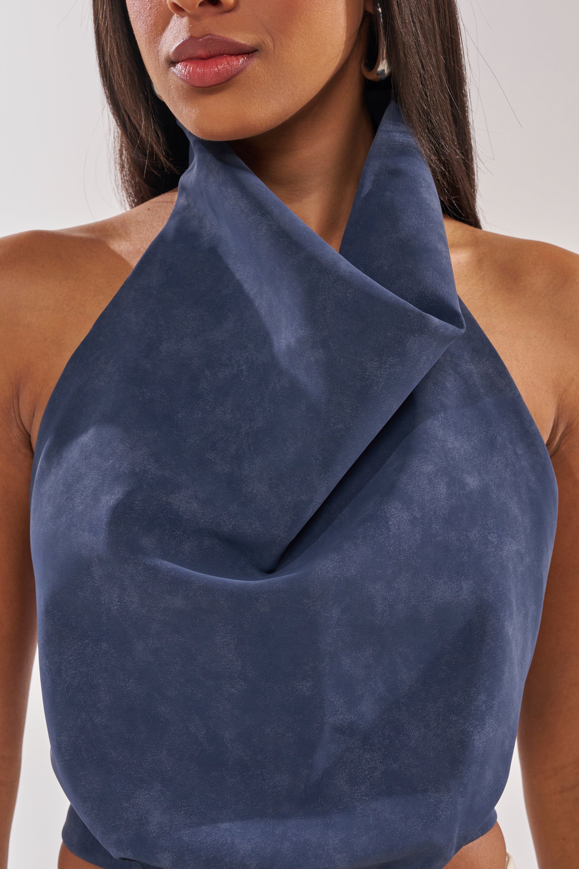 JANE SUEDE HALTER TOP