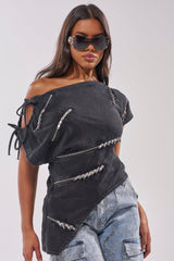 ROGUE ZIPPER ASYMMETRIC TEE