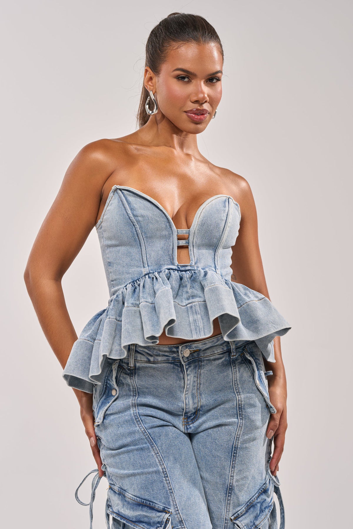 KARA DENIM BLOUSE