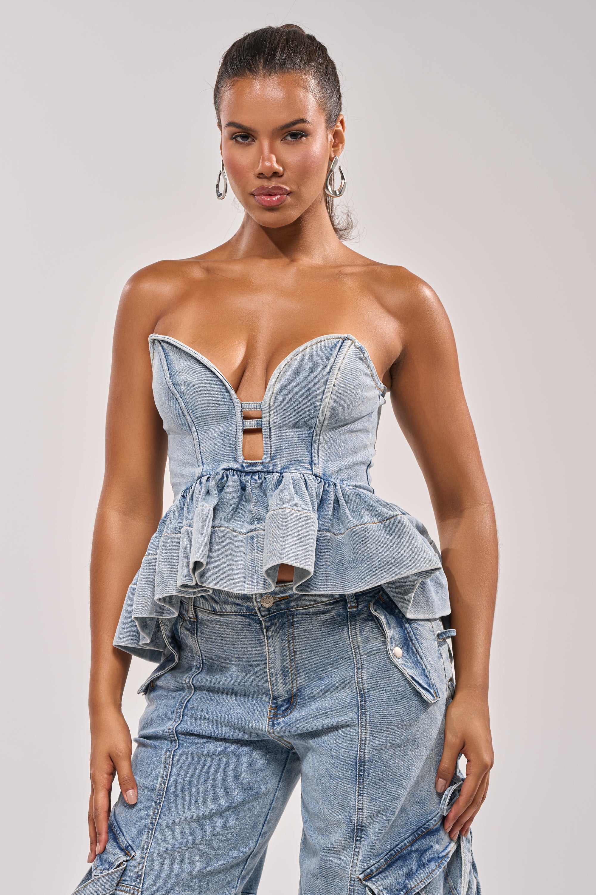 KARA DENIM BLOUSE
