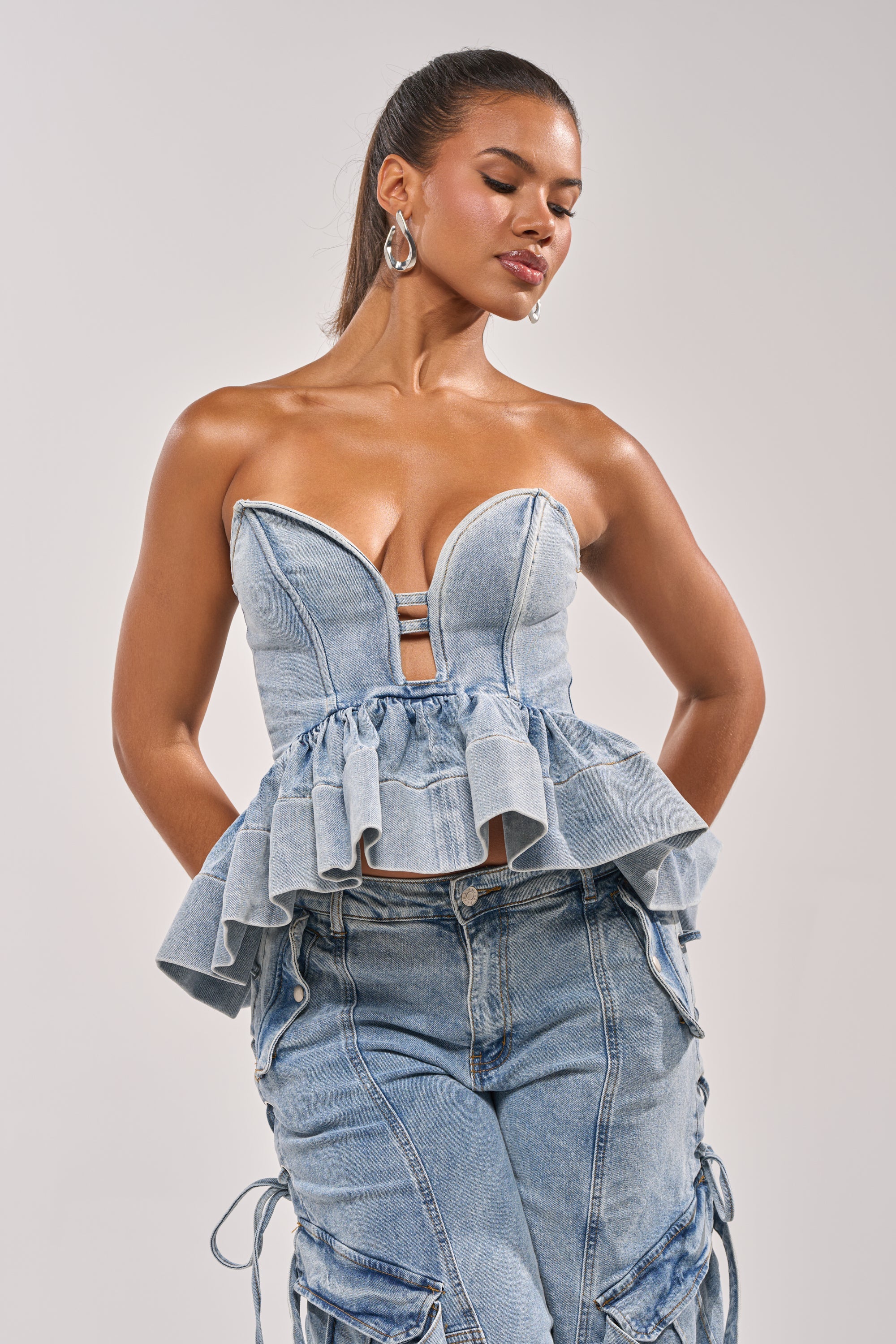 KARA DENIM BLOUSE