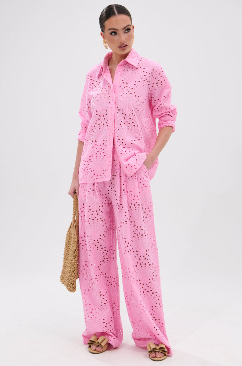 JORDAN EYELET PALAZZO PANT