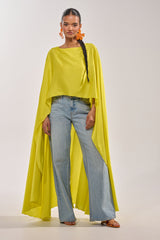 SO CHIC CAPE BLOUSE IN YELLOW