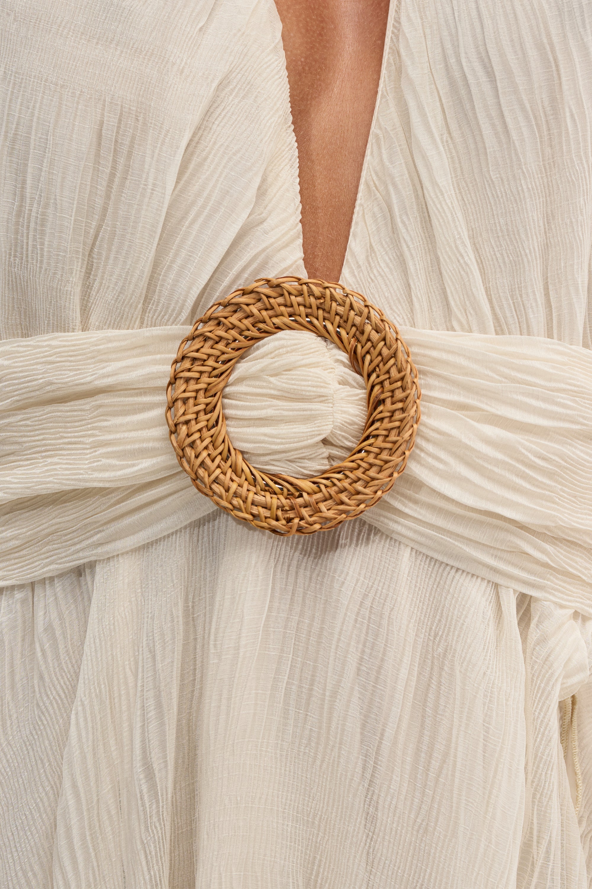 BEACH CLUB BELTED MAXI DRESS IN WHITE