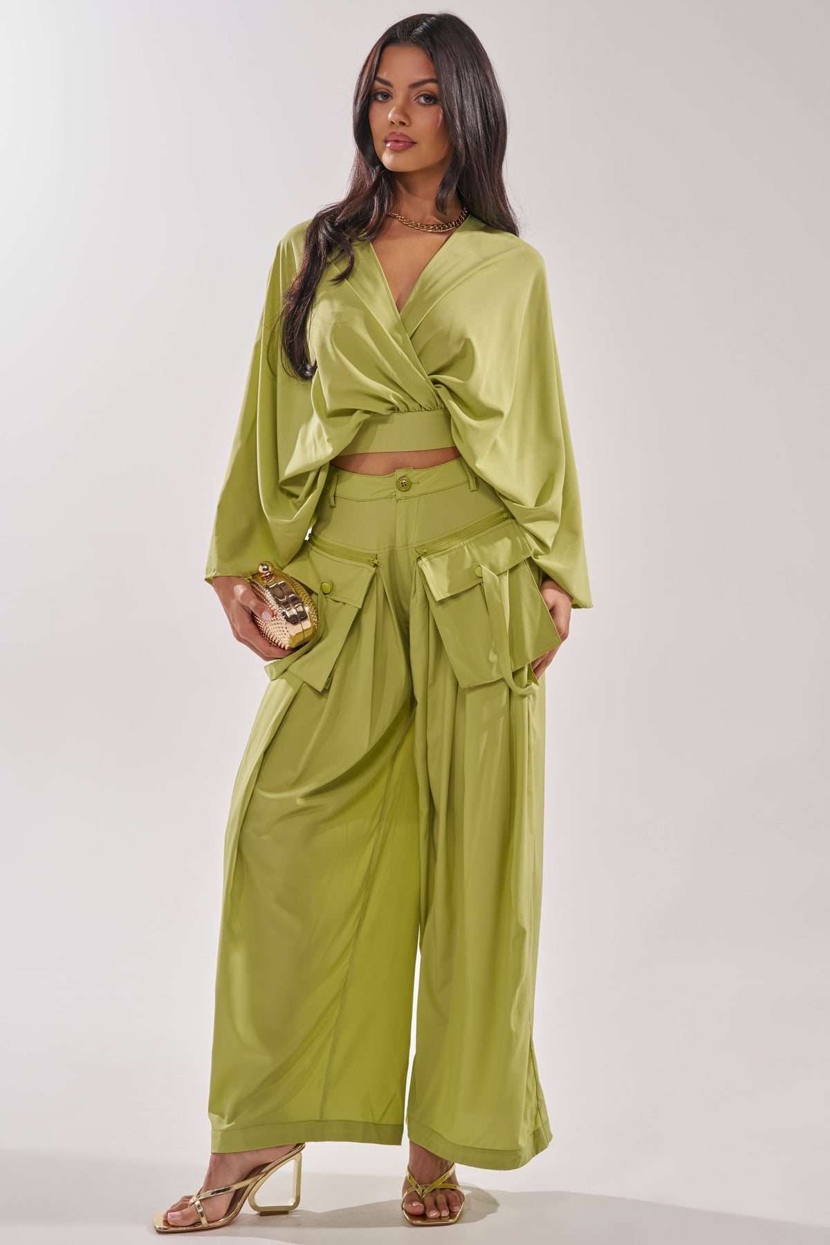 TALK ABOUT ME TROUSER IN CHARTREUSE