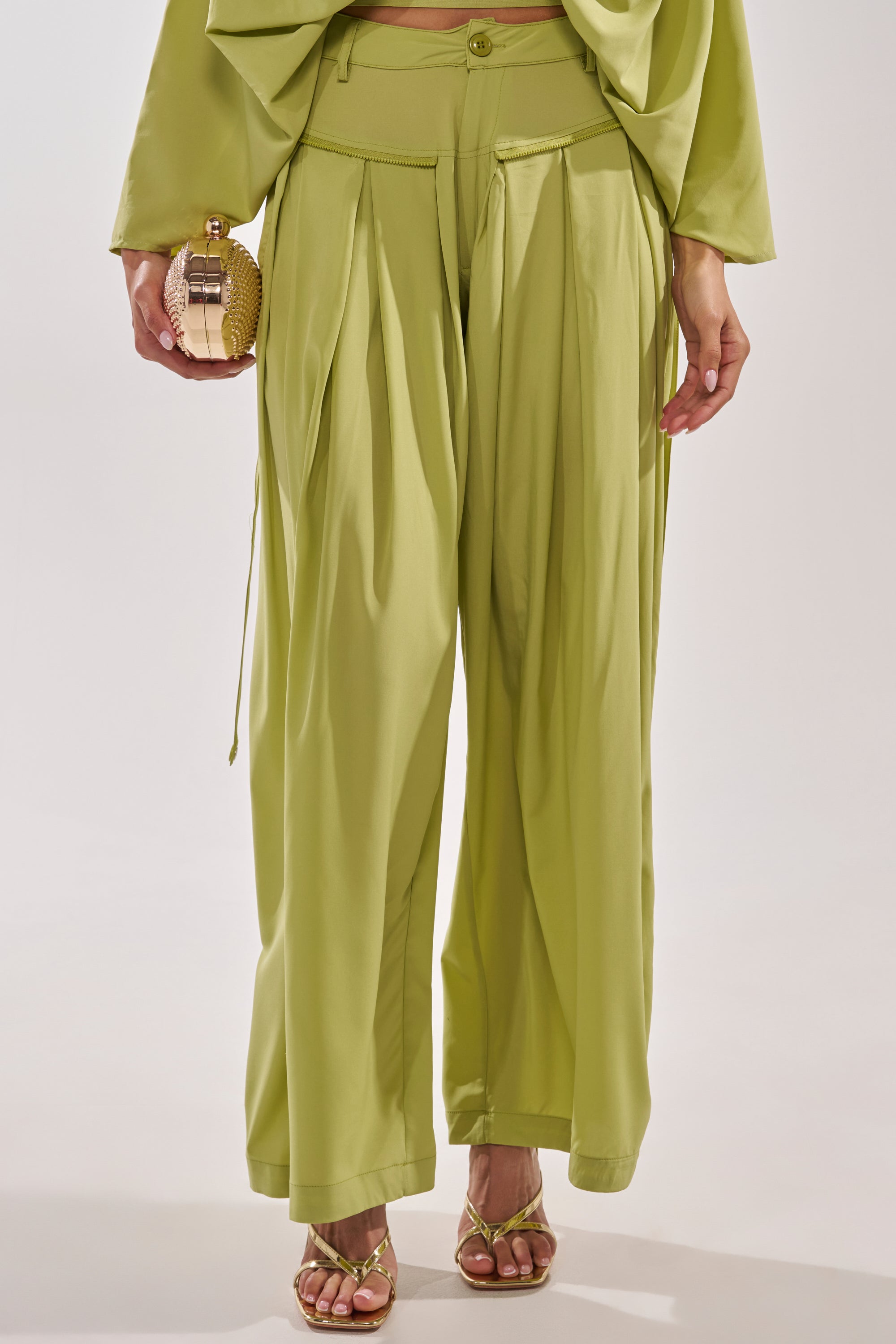 TALK ABOUT ME TROUSER IN CHARTREUSE