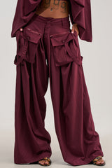 TALK ABOUT ME TROUSER IN DEEP BURGUNDY