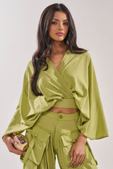 TALK ABOUT ME BLOUSE IN CHARTREUSE