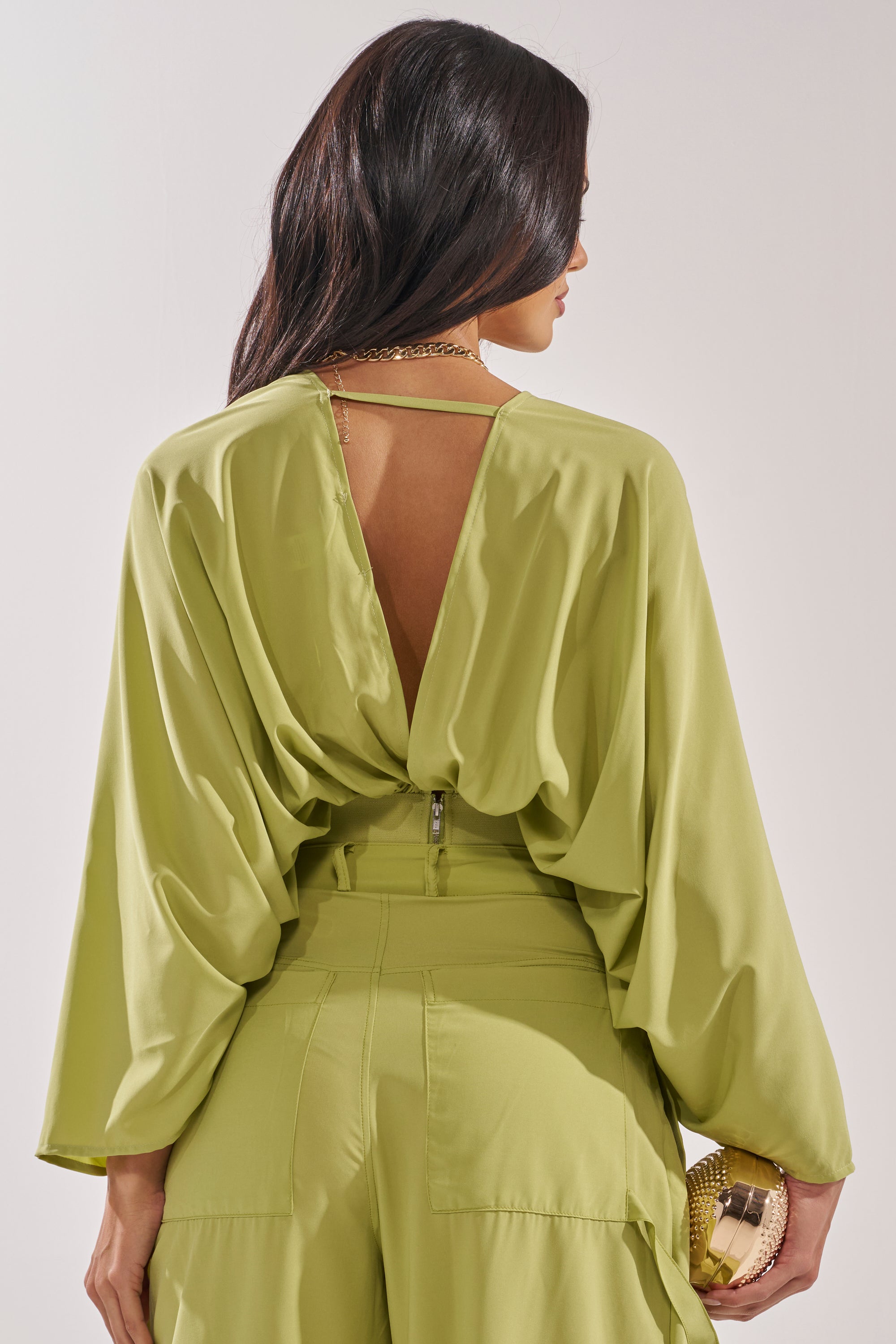 TALK ABOUT ME BLOUSE IN CHARTREUSE
