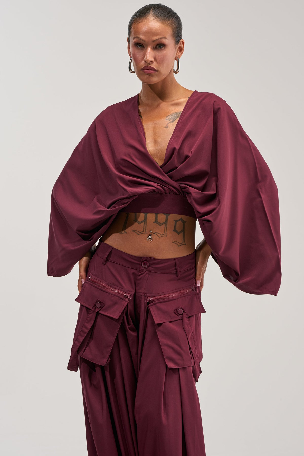 TALK ABOUT ME BLOUSE IN DEEP BURGUNDY
