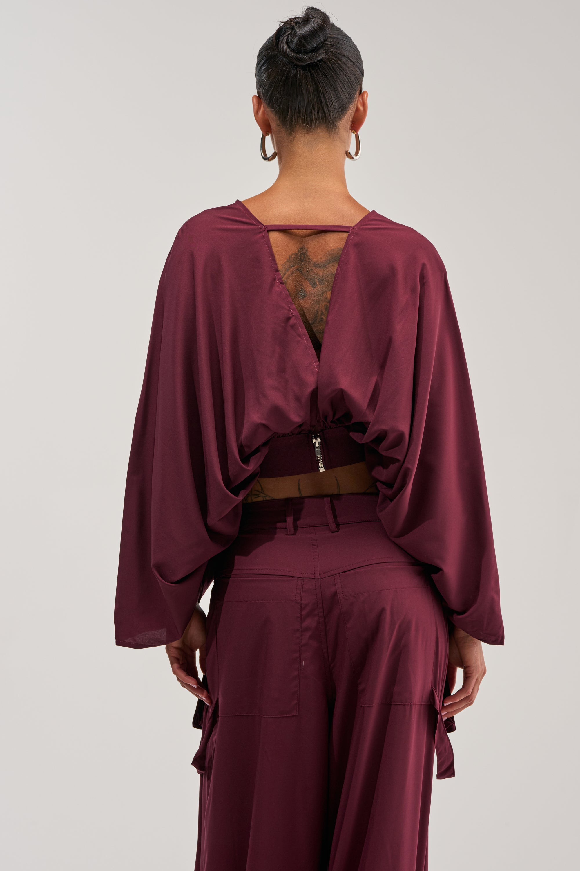 TALK ABOUT ME BLOUSE IN DEEP BURGUNDY