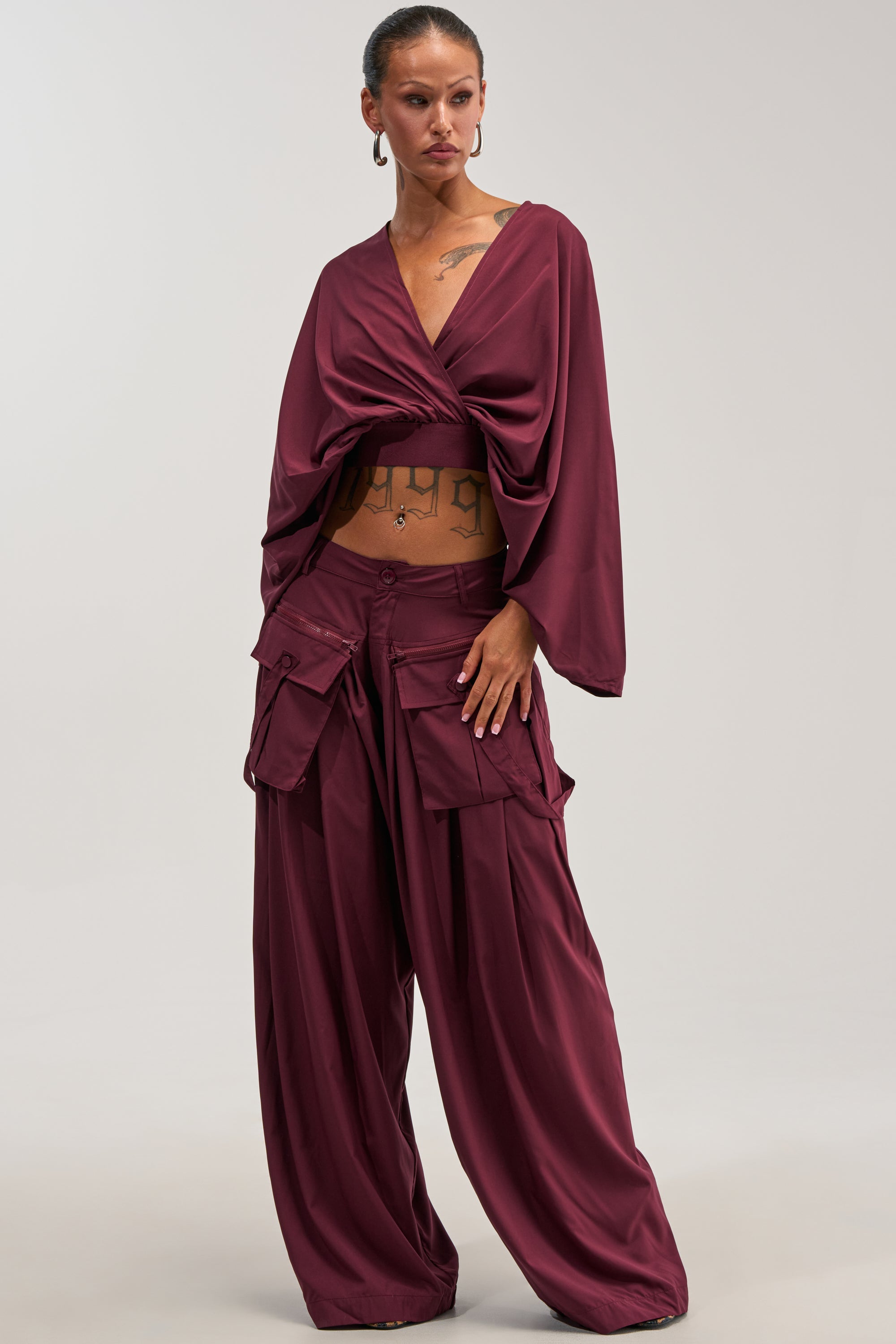 TALK ABOUT ME BLOUSE IN DEEP BURGUNDY