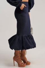 LET'S CHANGE IT UP DENIM MIDI SKIRT