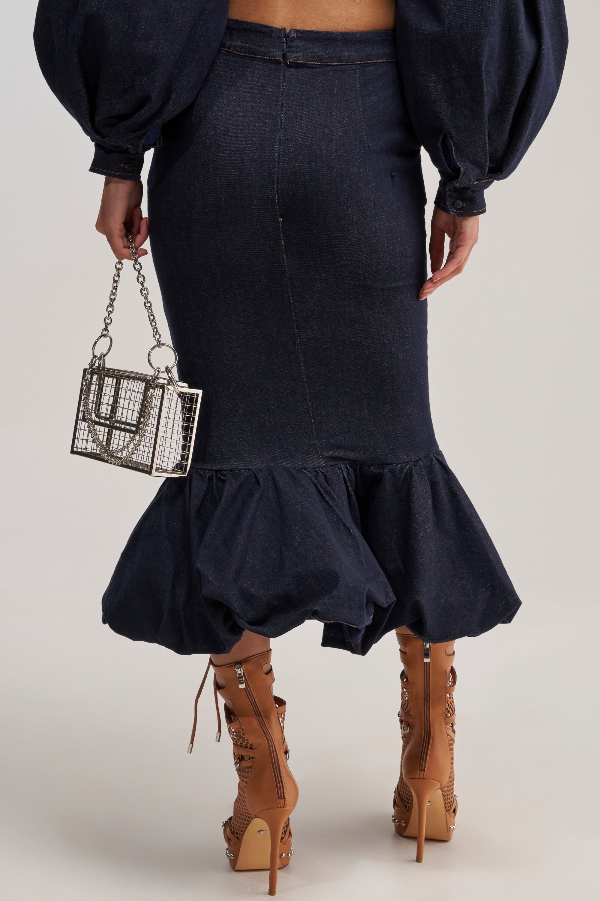 LET'S CHANGE IT UP DENIM MIDI SKIRT