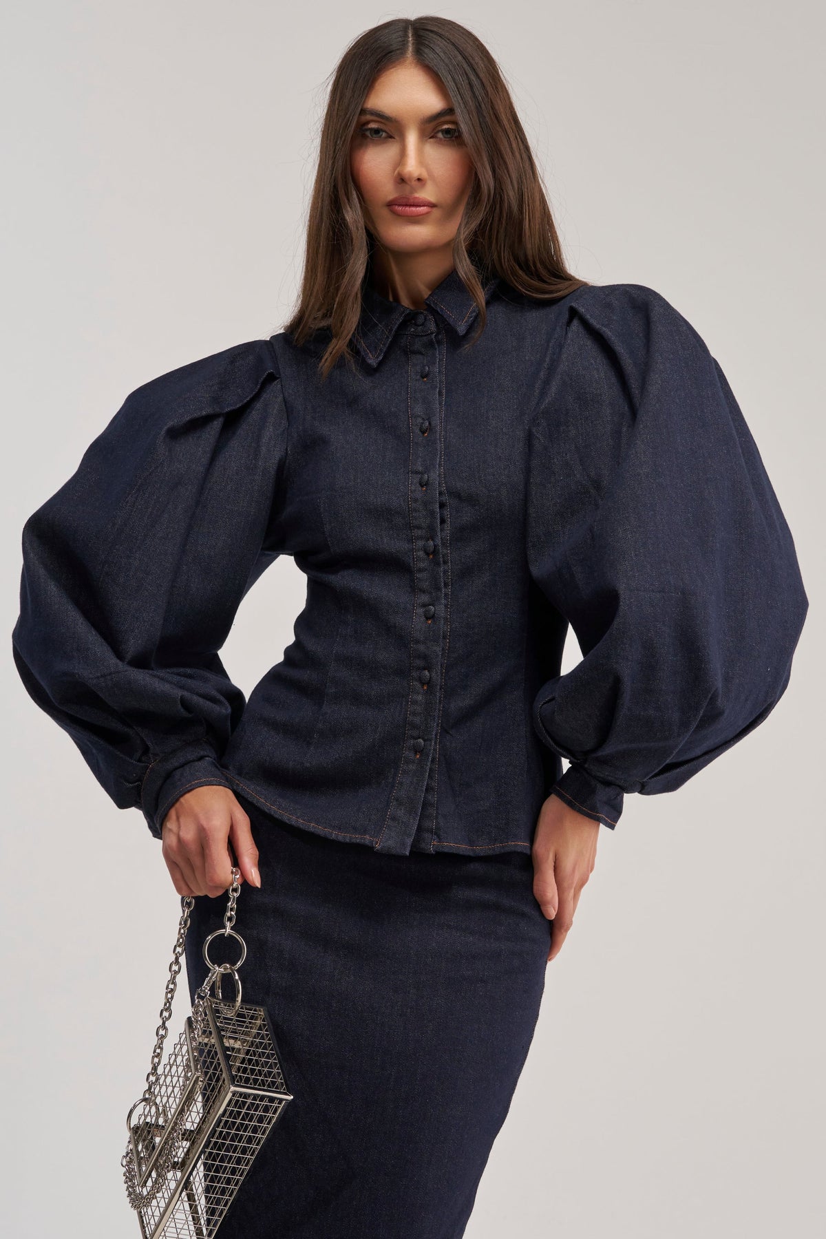 LET'S CHANGE IT UP DENIM BLOUSE
