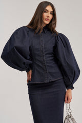 LET'S CHANGE IT UP DENIM BLOUSE