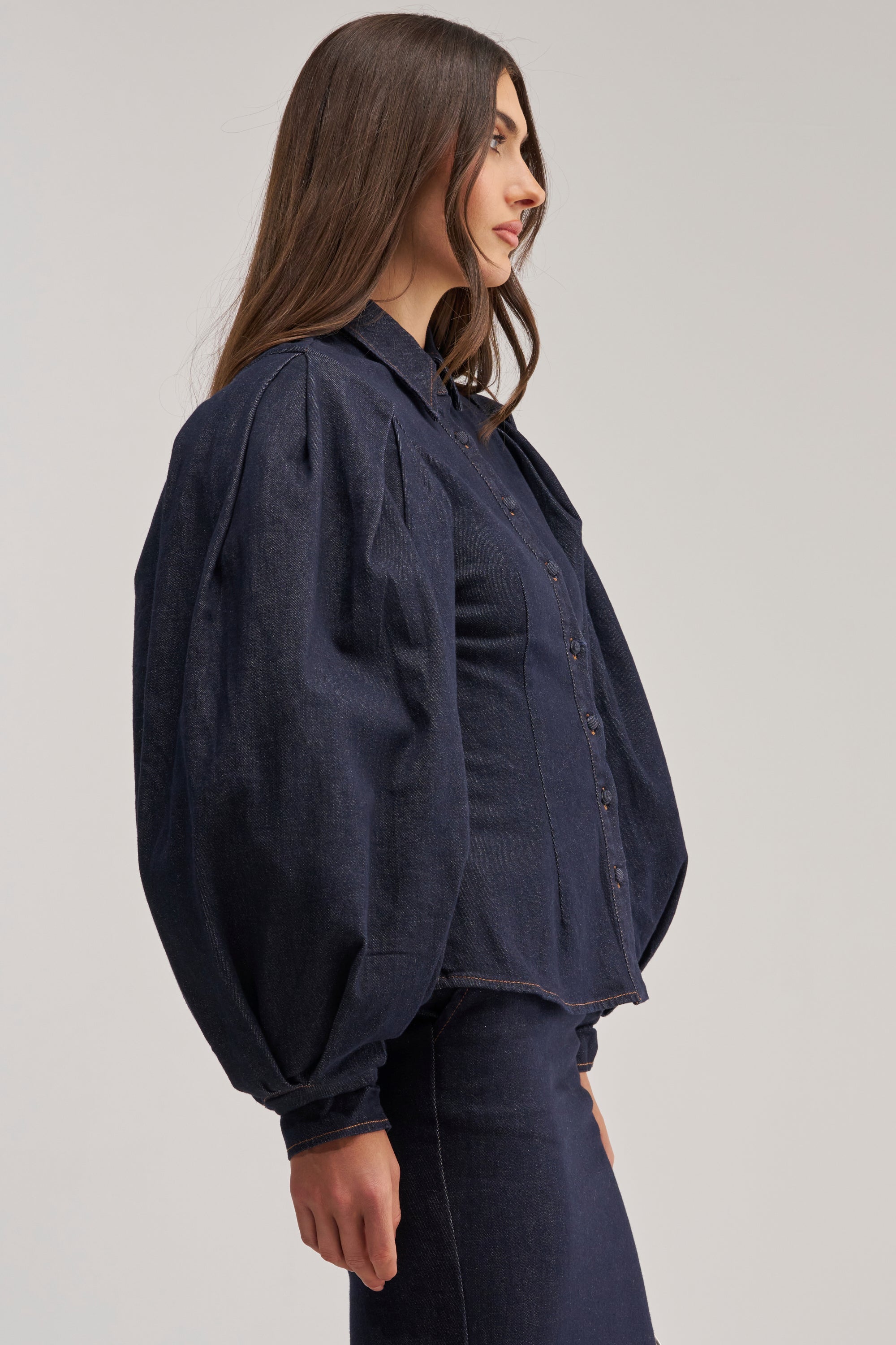 LET'S CHANGE IT UP DENIM BLOUSE