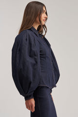 LET'S CHANGE IT UP DENIM BLOUSE