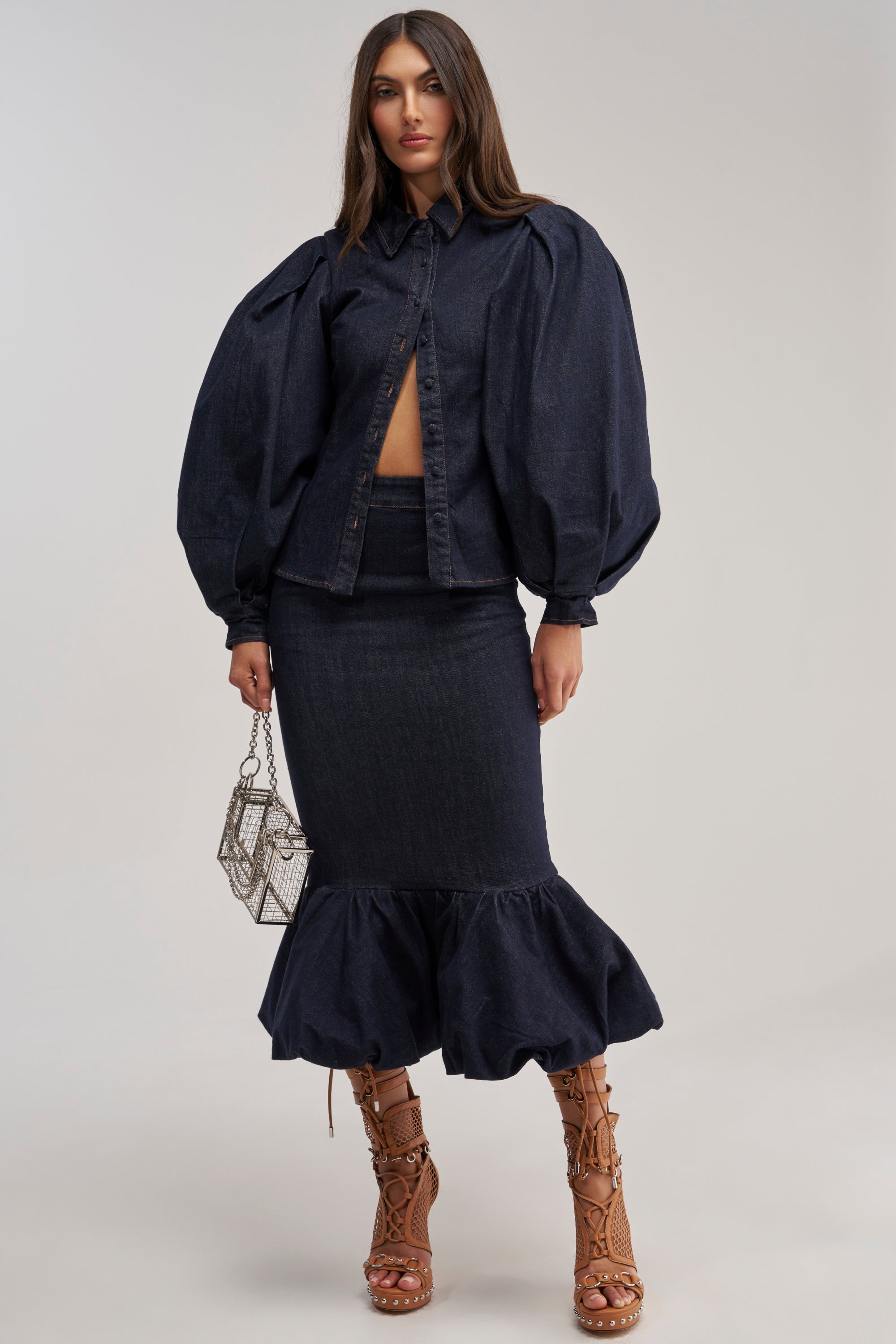 LET'S CHANGE IT UP DENIM BLOUSE