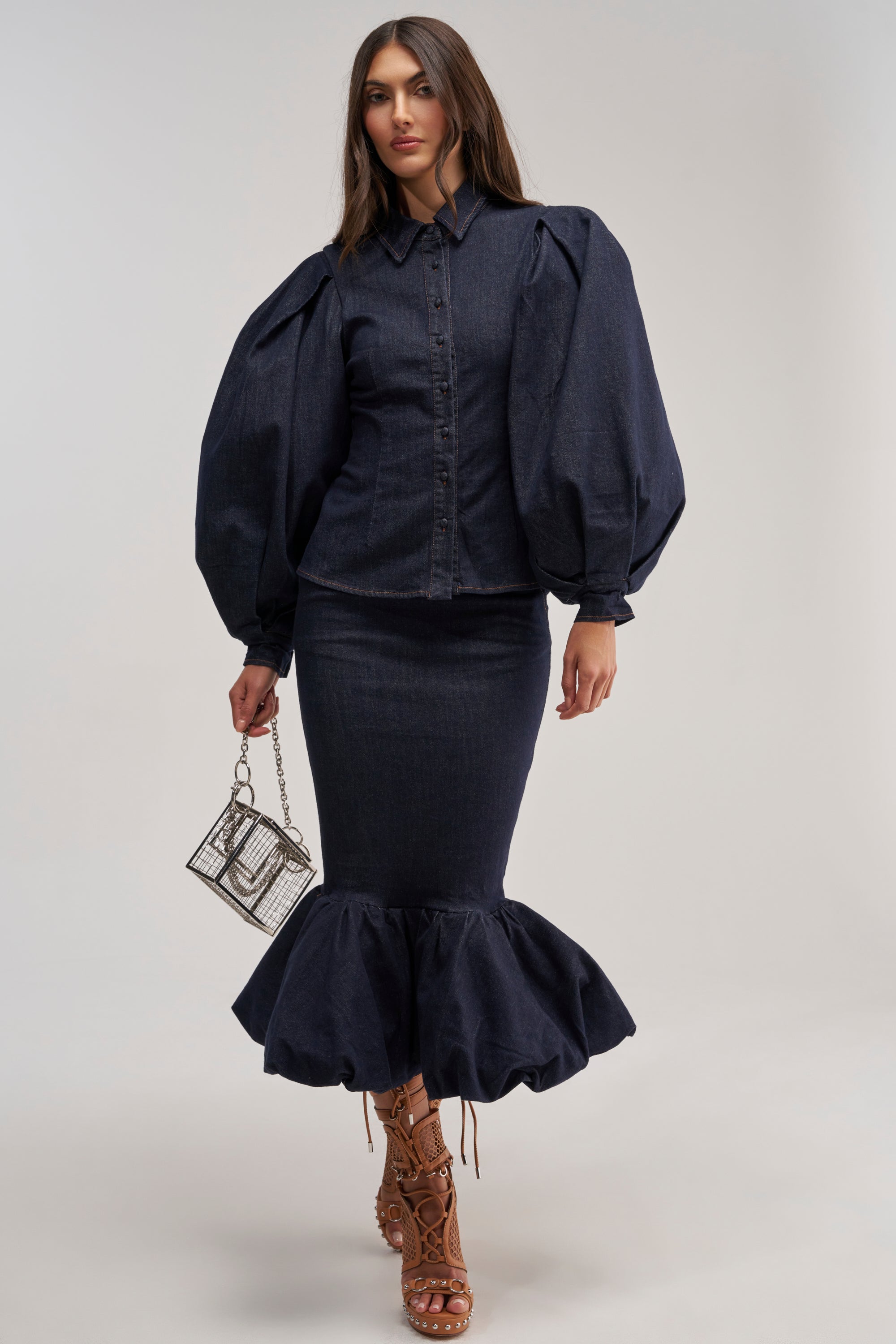 LET'S CHANGE IT UP DENIM BLOUSE