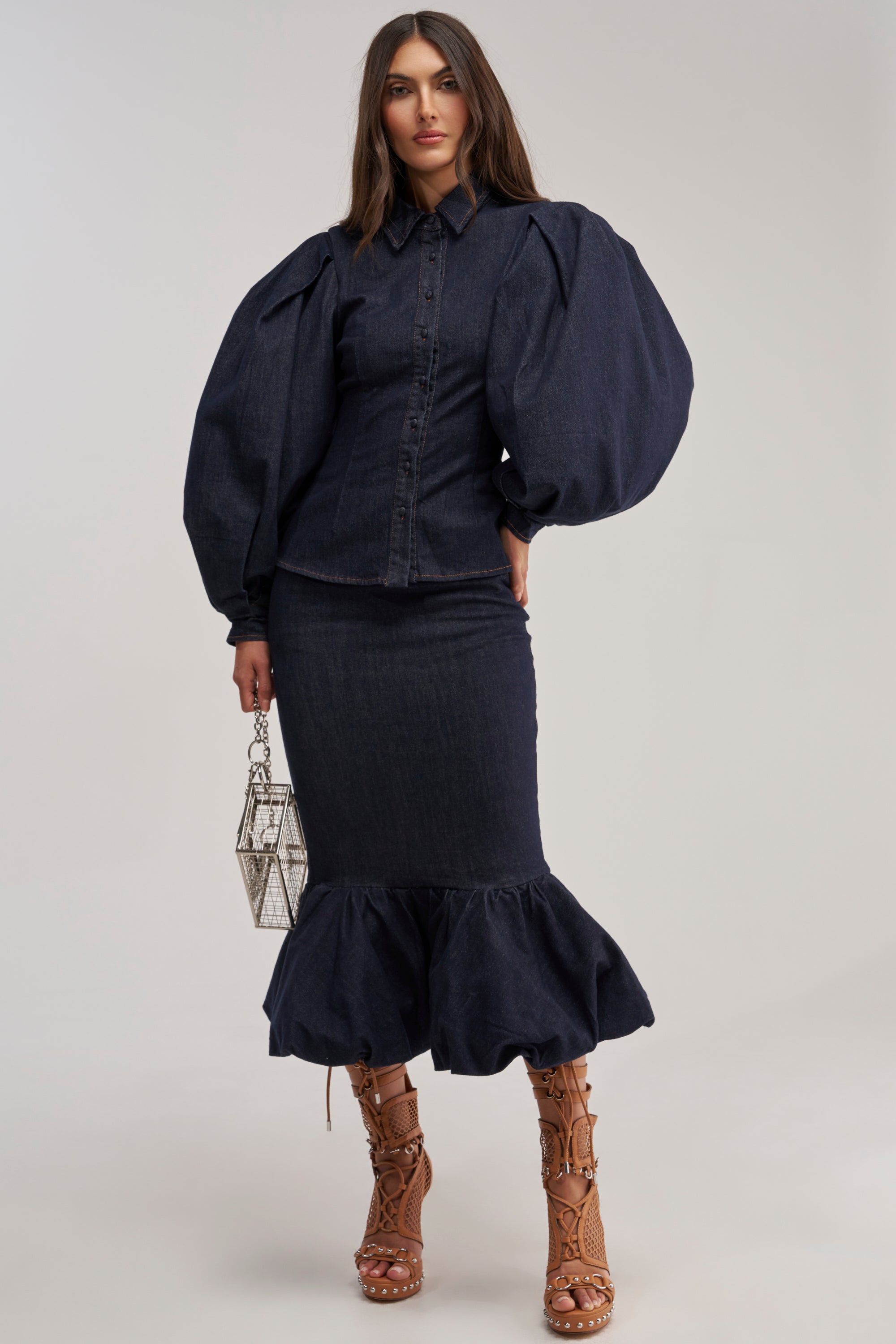 LET'S CHANGE IT UP DENIM BLOUSE