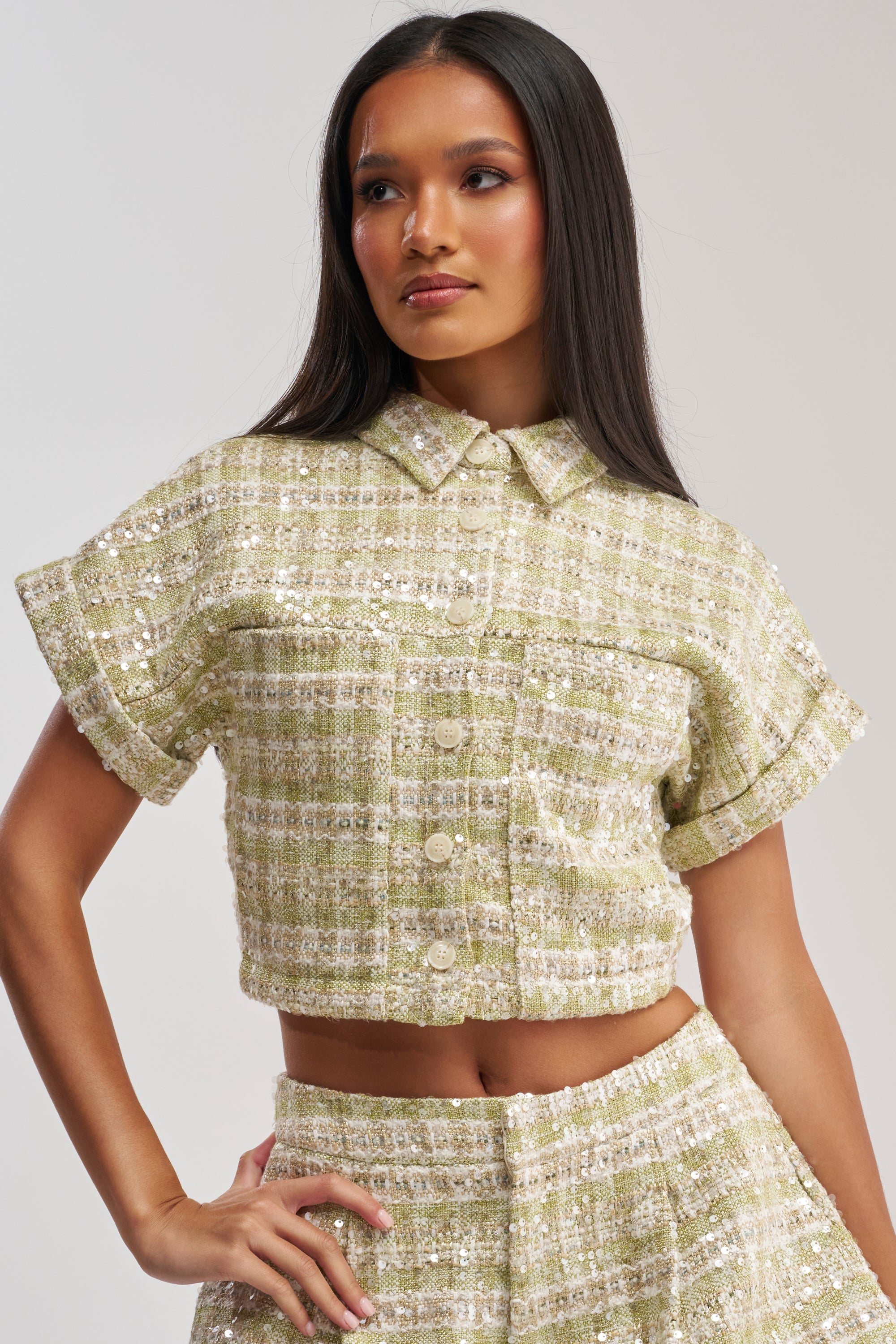 EASY TO LOVE TWEED BUTTON DOWN