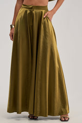 TRUE GODDESS GREEN PALAZZO PANT