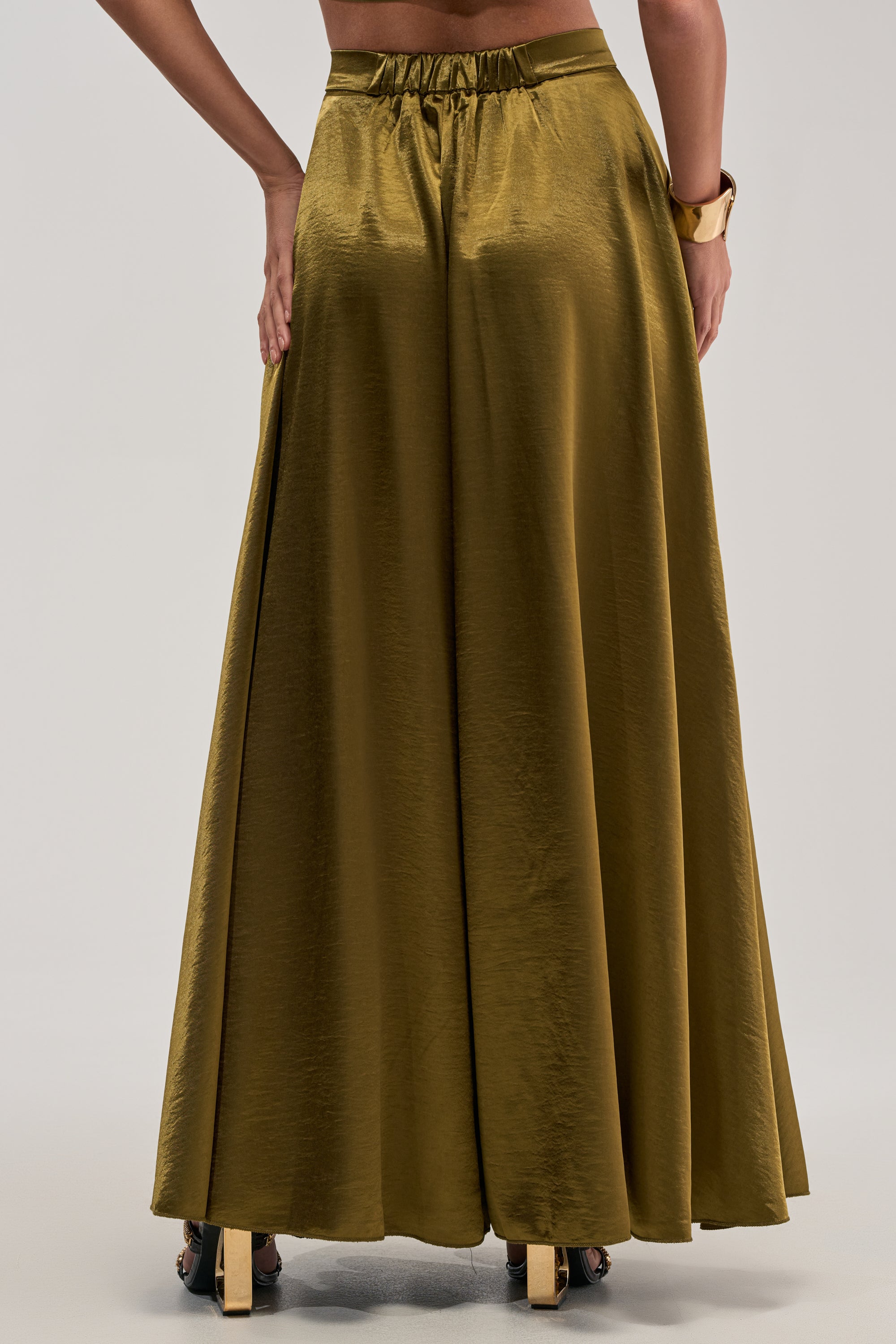 TRUE GODDESS GREEN PALAZZO PANT