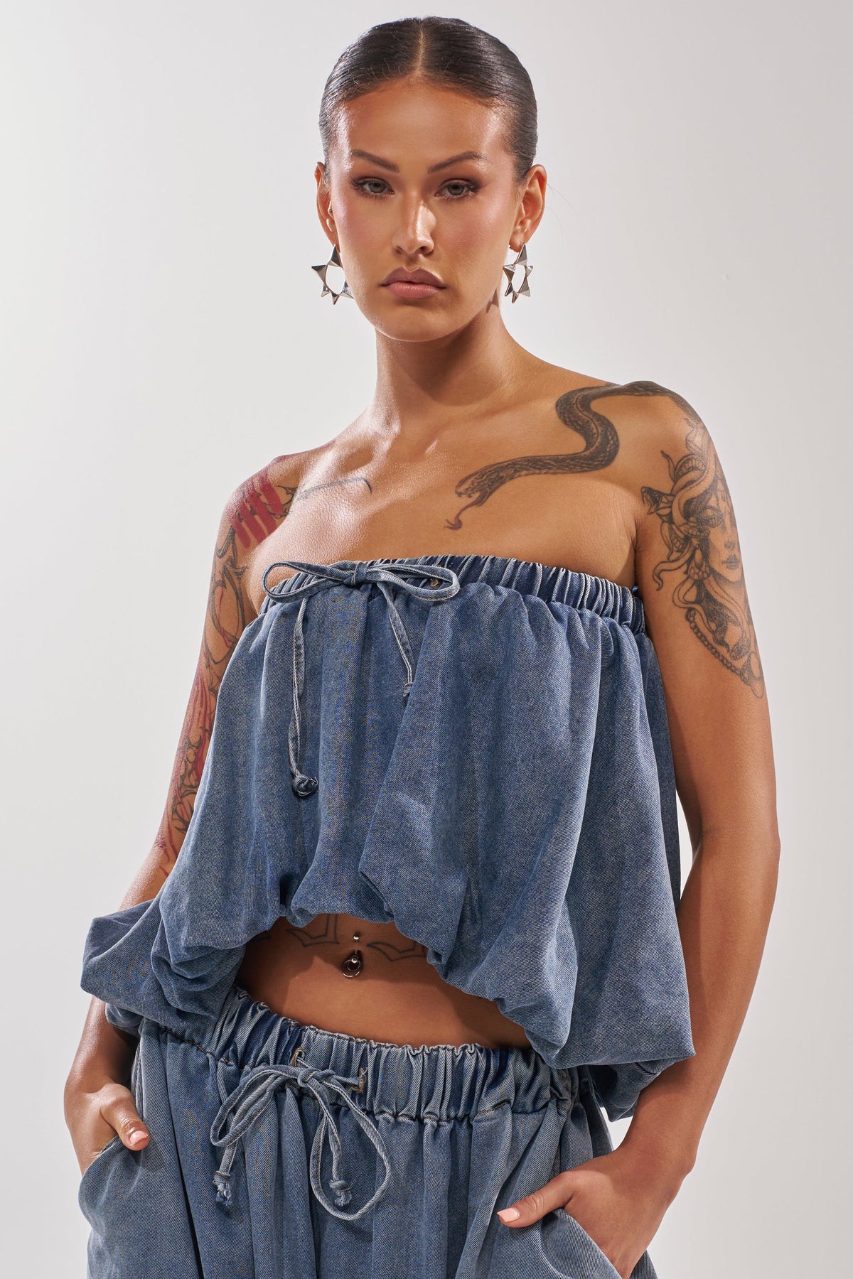 DENIM FOR DAYS TUBE TOP