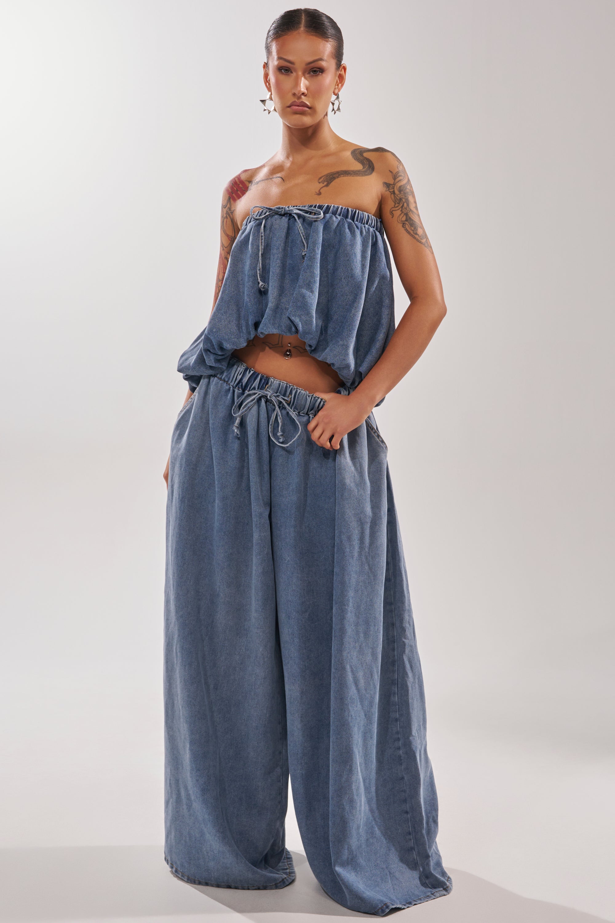 DENIM FOR DAYS TUBE TOP