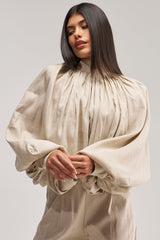 MASTERPIECE PUFF LONG SLEEVE TOP IN LINEN