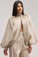 MASTERPIECE PUFF LONG SLEEVE TOP IN LINEN