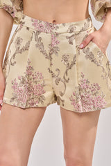 PORCELAIN DOLL BROCADE SHORTS