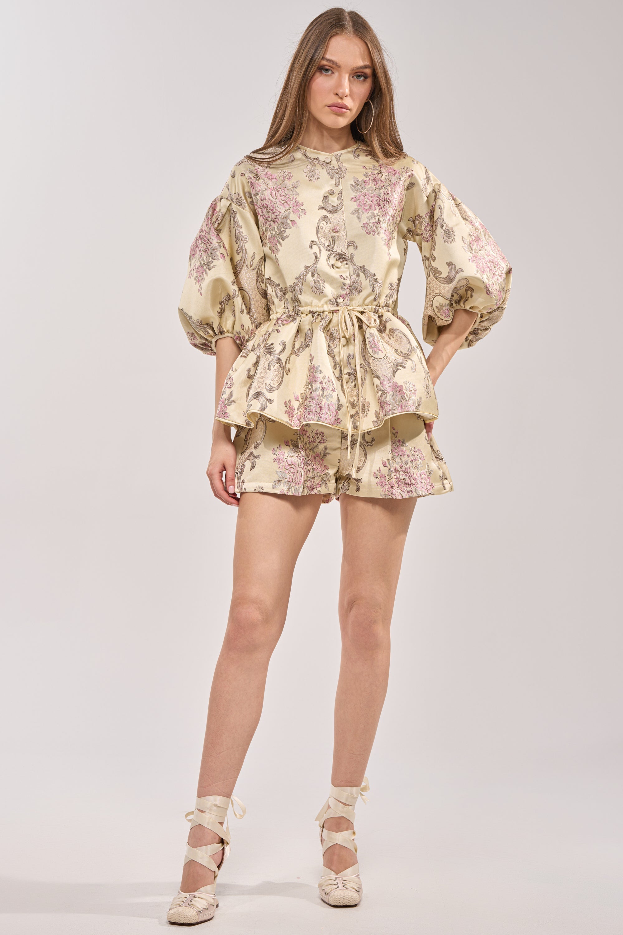 PORCELAIN DOLL BROCADE SHORTS