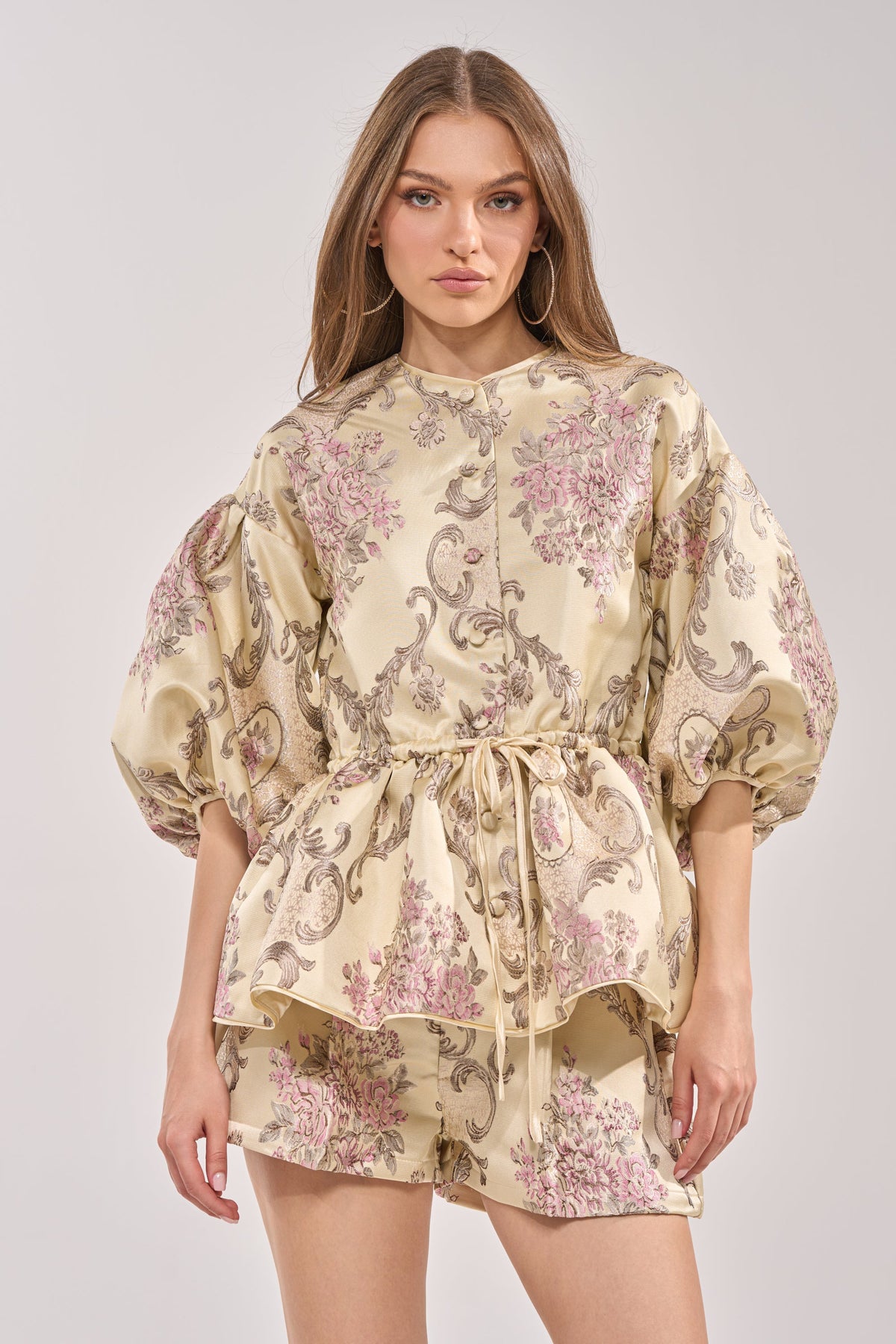 PORCELAIN DOLL BROCADE TOP