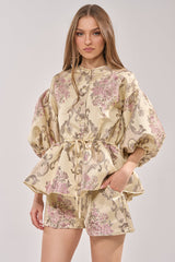 PORCELAIN DOLL BROCADE TOP