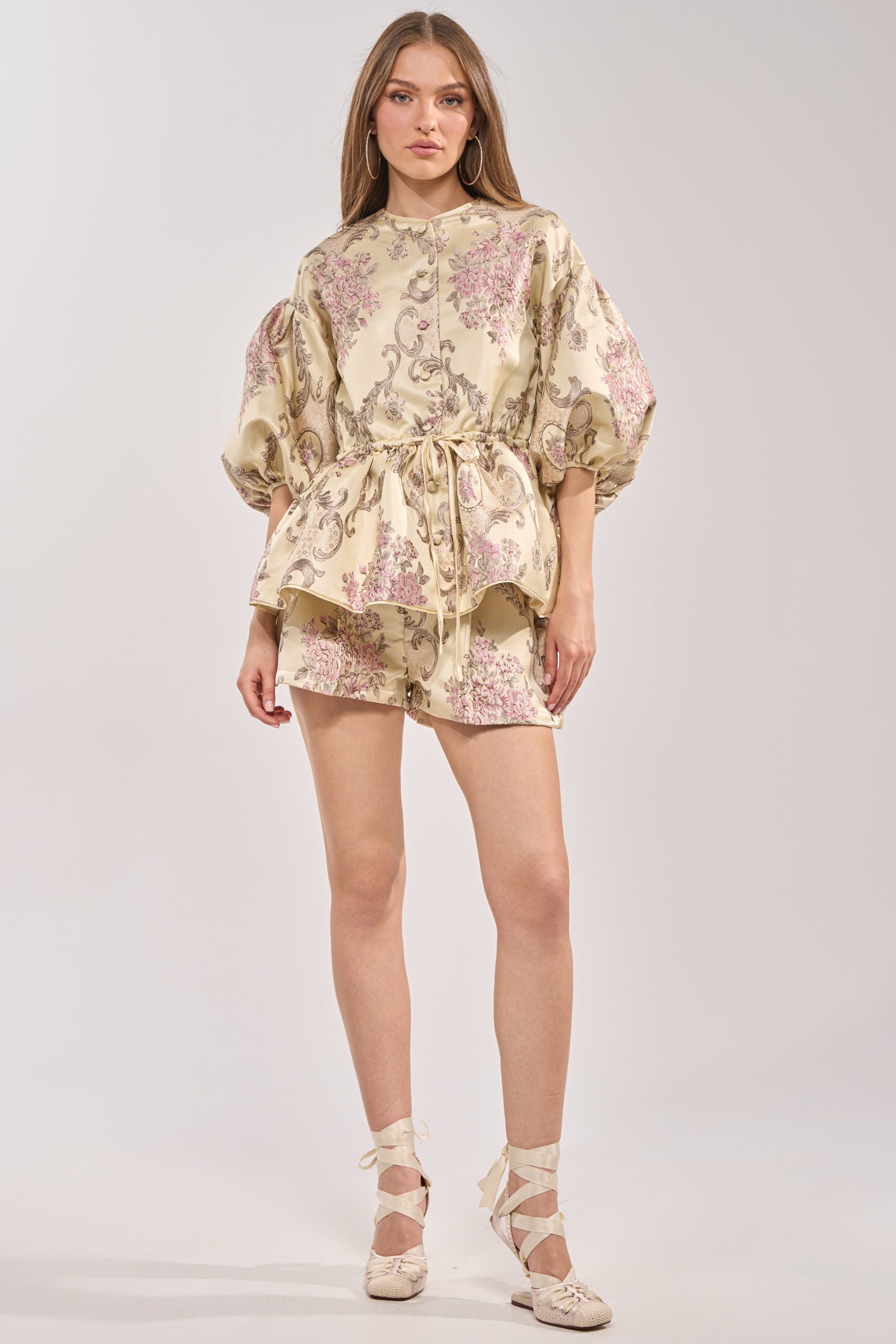 PORCELAIN DOLL BROCADE TOP