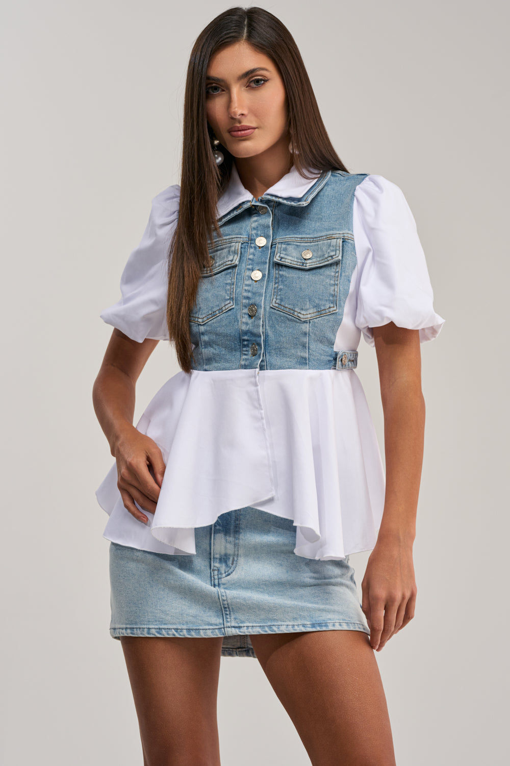 HOPELESS ROMANTIC DENIM BLOUSE