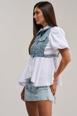 HOPELESS ROMANTIC DENIM BLOUSE