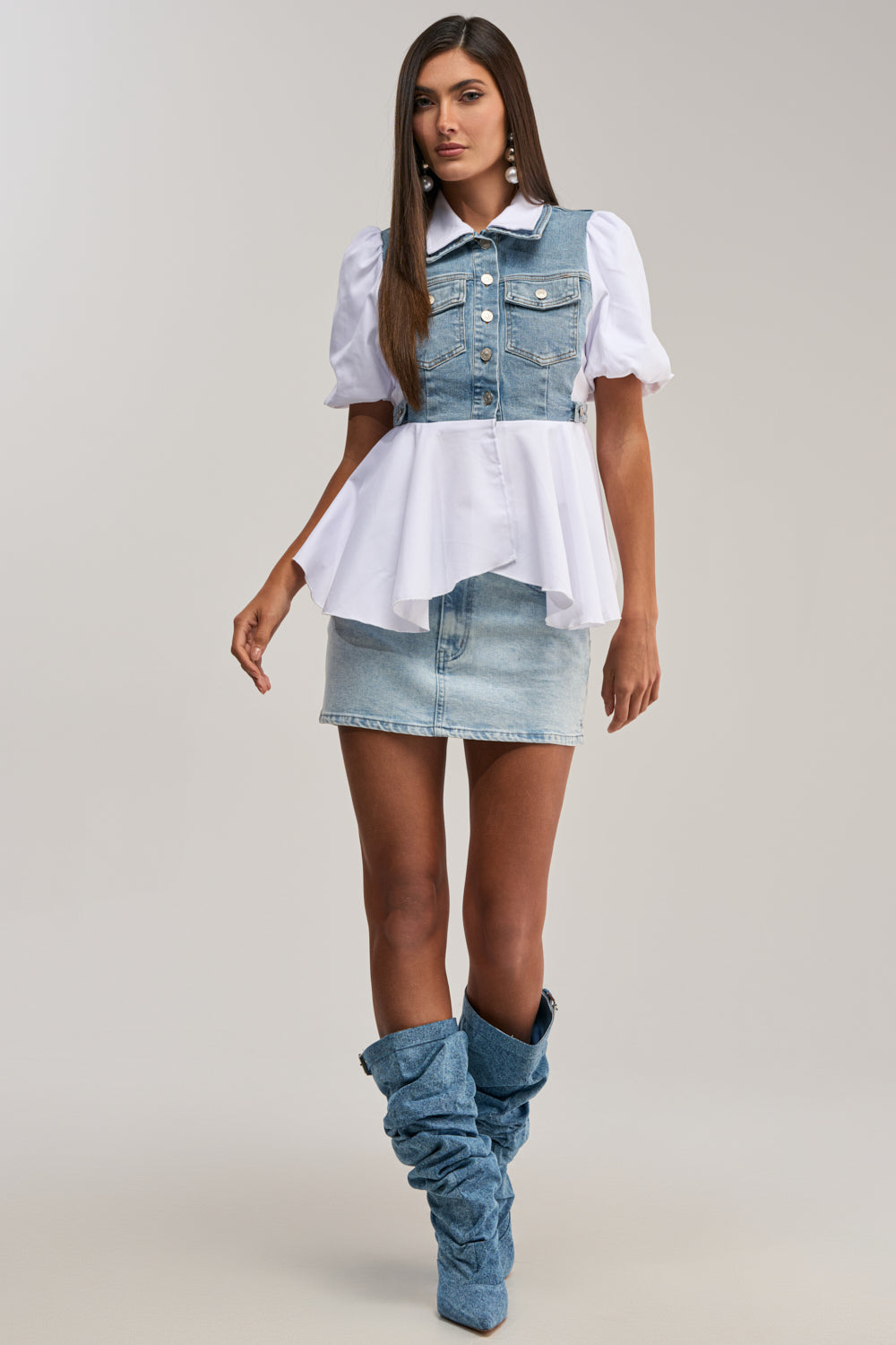 HOPELESS ROMANTIC DENIM BLOUSE