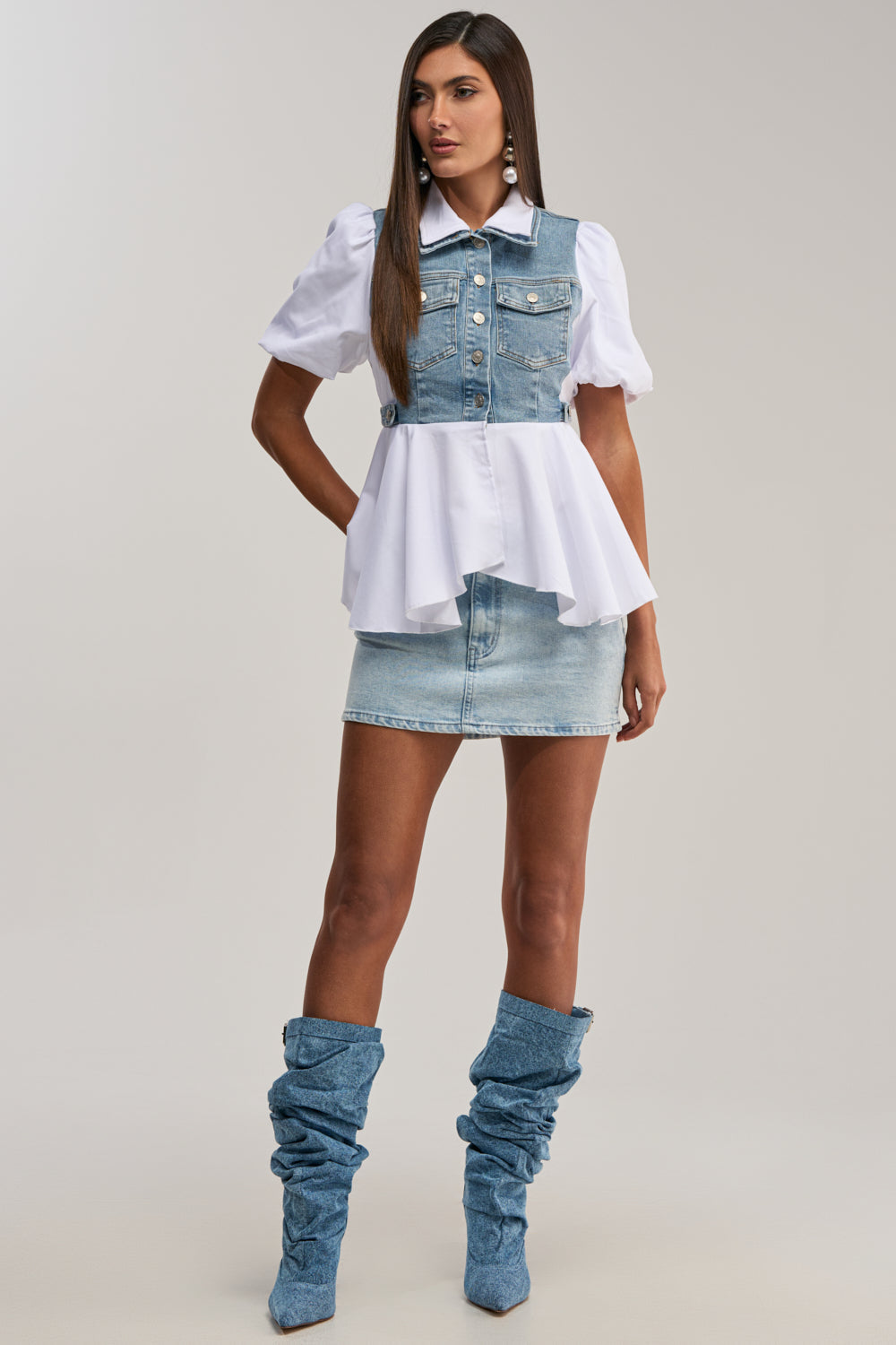 HOPELESS ROMANTIC DENIM BLOUSE