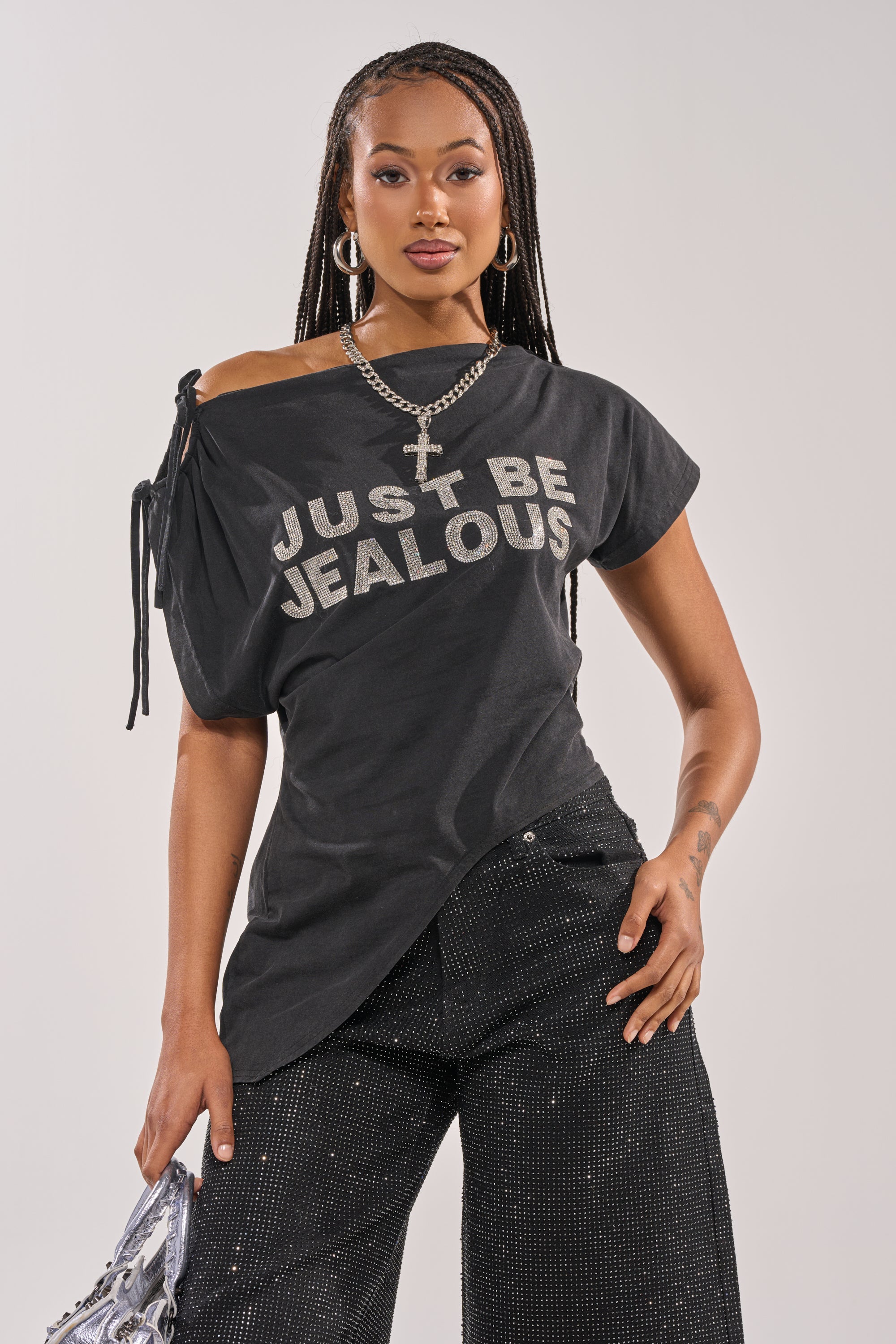 JUST BE JEALOUS OFF THE SHOULDER TEE